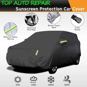 Bâches pour voiture Couverture de voiture couvertures complètes avec bande réfléchissante protection solaire anti-poussière résistant aux rayures UV pour voiture d'affaires 4X4 / SUV Q231012
