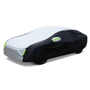 Couvre la voiture Extérieur Couverture Doubor Protection de la poussière Sunshade avec bandes réfléchissantes universelles pour le SUV berline à hayon T240509