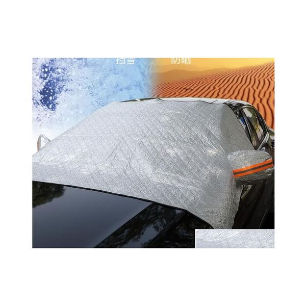 Housses de voiture Vêtements Half Er Heat Insation Pare-soleil Anti Frost Snow Windshield Sun Protection Four Seasons Drop Delivery Mobiles Moto Dhvl3