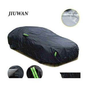 Housses de voiture Ers Suvsedan Fl Extérieur Étanche Soleil Pluie Protection Contre La Neige Uv Zipper Design Étui Noir Er Sxxl J220907 Drop Delivery Mob Dh7Hm