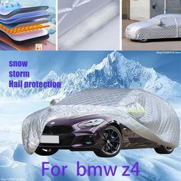 Couvertures de voiture pour BMW Z4 Coton extérieur Autochure épaissie pour la voiture anti-grêle Cobines de neige du soleil étanche T240509.