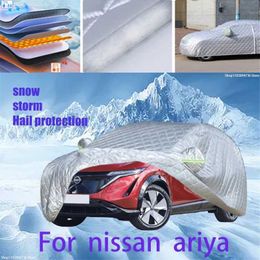 Couvoirs de voiture pour nissan ariya coton extérieur auvent épaissis pour la voiture anti-grêle Coveurs de neige du soleil étanche à poussière imperméable T240509