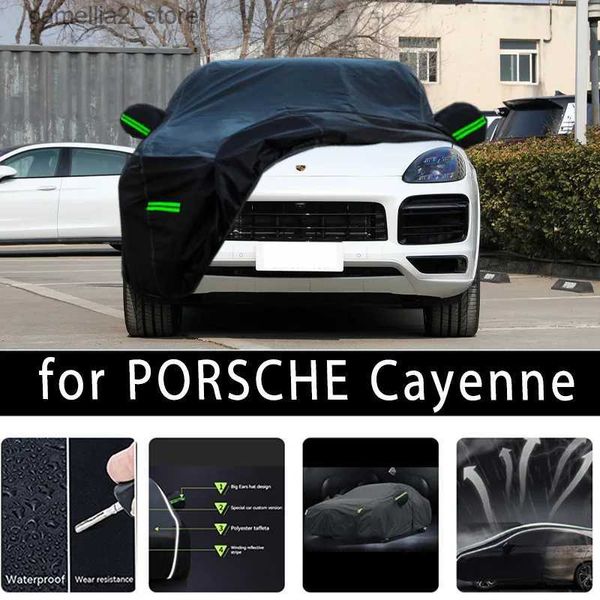 Bâches de voiture Pour PORSCHE Cayenne Protection extérieure couverture de voiture complète couverture de neige pare-soleil étanche à la poussière accessoires de voiture extérieurs Q231012