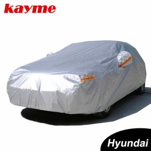 Bâches de voiture Kayme Housses de voiture complètes imperméables à la poussière du soleil Protection contre la pluie pour Hyundai solaris ix35 i30 tucson Santa Fe accent creta i20 ix252017HKD230628