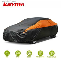 Bâches pour voiture NOUVEAU Kayme Housses de voiture imperméables pour tous les temps en plein air Soleil UV Pluie Poussière Protection contre la neige Fit Sedan SUV Hatchback MPV Wagon Q231012