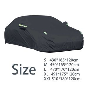 Couvertures de voiture Taille S-XXL Couvercle de voiture étanche à couverture extérieure Oxford Sun Rain UV Protection Poussière de la poussière de la voiture du SUV SUV T240509