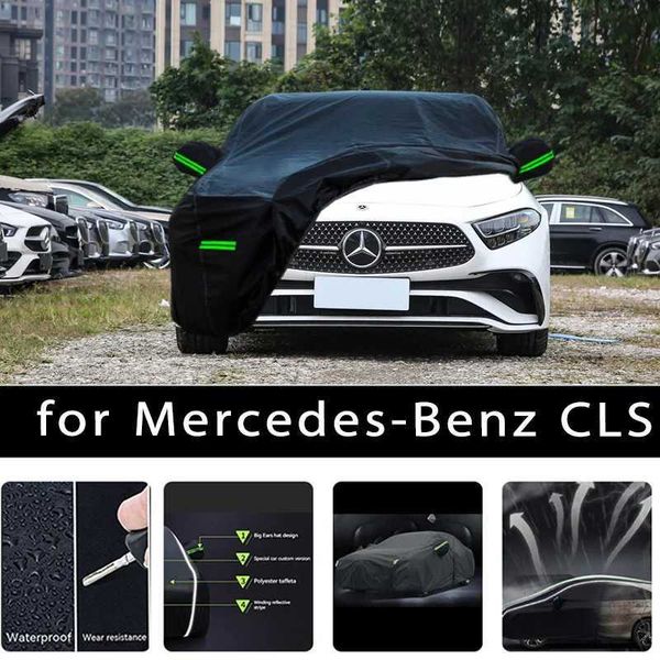 Couvertures de voitures adaptées à Mercedes Benz CLS Protection extérieure avec couverture de voiture complète Couverture de neige étanche ACCESSOIRES DE CARRIFFER DU SUMPROPHER ET EXTERNAUX T240509