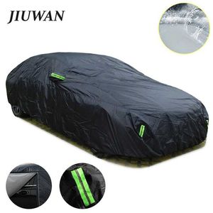 Couvertures de voitures SUV / berline Couvre de voitures complètes Universal SURTHOOR SOR SNOT Snow Protection UV COVER COURTURE DE COTEUR DE VOITURE NOIR S-XXL T240509