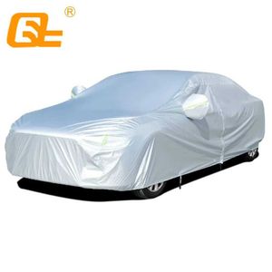 Couvertures de voitures Couvercle de conception étanche à lave-vent anti-UV avec rangement à fermeture éclair et pour tous les temps intérieurs en plein air SUV berline à hayon T240509