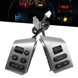 Interruptor de botones de volante de Control de crucero de coche con cable plateado para Nissan Sylphy 05-17 Tiida 05-08 Livina 07-10