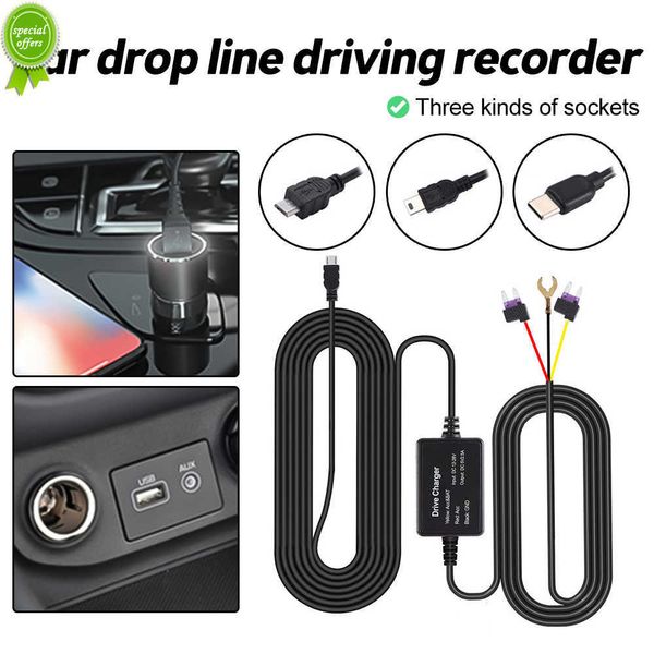 Kit de chargeur de voiture de câble de fil de câble de câble DVR de fil de caméra de tableau de bord de voiture pour l'enregistreur de caméra