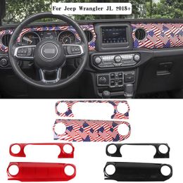 Auto Dashboard Bedieningspaneel Versnellingspook Panel Cover Automotive Interieur Stickers Voor Jeep Wrangler JL Sahara213q