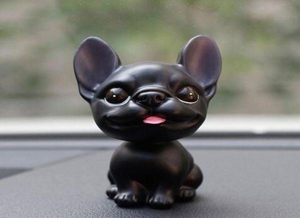 Jouets de tableau de bord de voiture, décor de chien hochant la tête, ornement de voiture bouledogue français secouant la tête, mignon Wobble Bobble Head, poupées de chiot, accessoire automobile 4711921