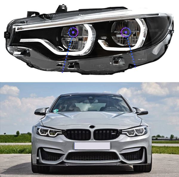 Conjunto de faros de circulación diurna para coche para BMW F32 F36 M4 F82 luz LED de señal de giro 2013-2019