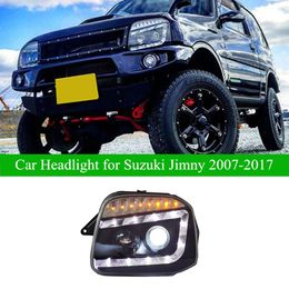 Feux diurnes de voiture pour Suzuki Jimny phare LED 2007-2017 DRL clignotant dynamique double faisceau lampe frontale