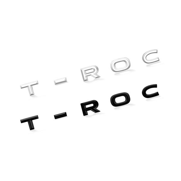 DÉCOR DE VOITURE 3D ABS Chrome Trunk Emblem Badge Sticker pour Volkswagen Troc T-Roc Logo Auto Accessoires