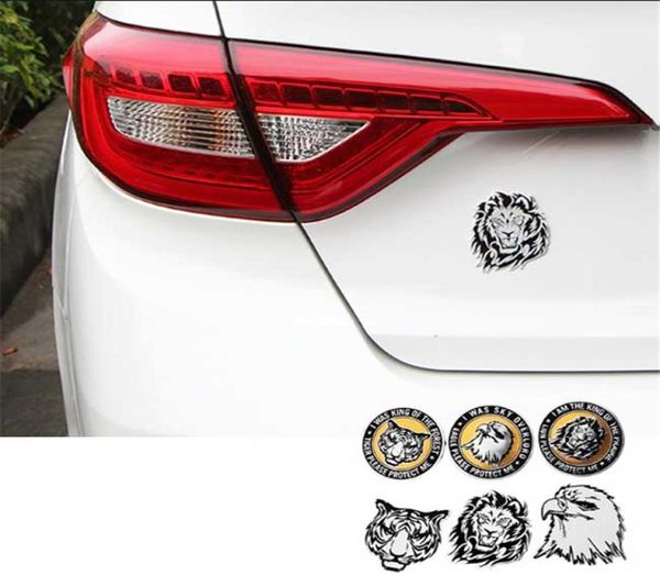 Decoración de automóviles pegatinas animales logo metal 3d lioneagletiger emblema de aluminio insignia calcomanía automática accesorios para automóviles 9020824