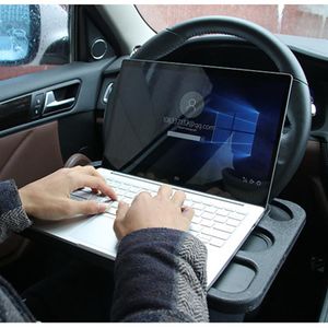 Auto Bureau Koffie Houder Laptop Computer Tafel Gemonteerd op Het Stuur Draagbare Eet Werk Drinken Stoel Lade Auto Accessories220I