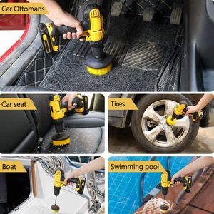 Autodetailborstels Reinigingsgereedschap Kit Waxsponspons Diskwiel Auto Poetsbakkussentjes Power Scrubber Boorborstel Lucht Valss Bekelrand