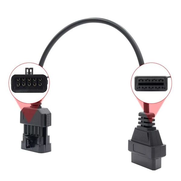 Cable de diagnóstico de coche, conector adaptador de diagnóstico, Cable de escáner de diagnóstico de 16 pines a 10 pines para conector OPEL OBD2 de alta calidad