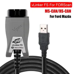 Escáner de diagnóstico de coche para Ford FORScan Mazda VLinker FS USB ELM327 ELM 327 OBD 2 OBDII HS/MS-CAN herramientas de interfaz