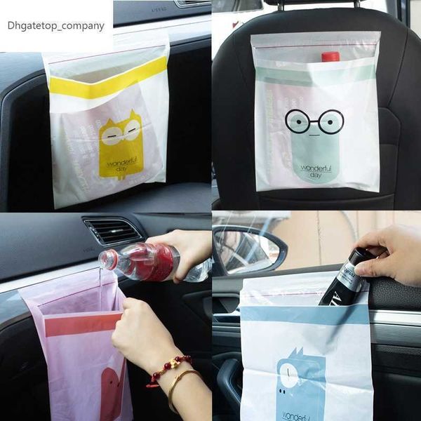 Bolsas de basura desechables para coche, soporte de basura autoadhesivo, bolsa de almacenamiento de basura para Interior de coche, oficina, cocina, biodegradable, 15 Uds.