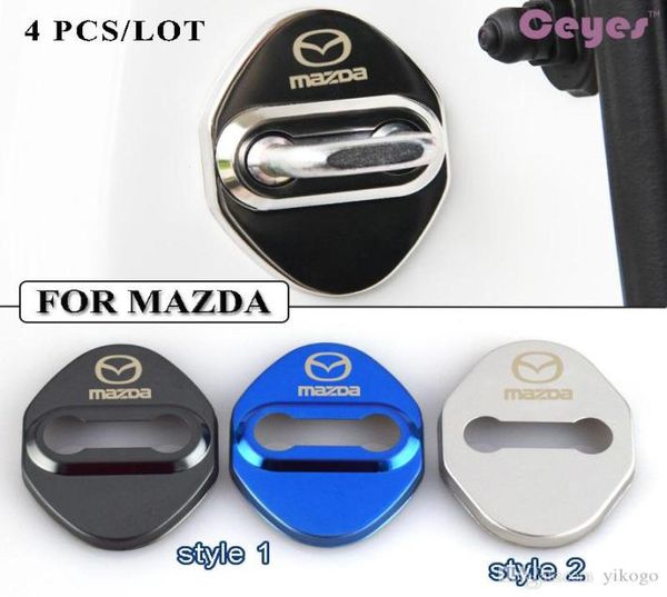 Cubierta para cerradura de puerta de coche logo emblemas insignia para Mazda 3 6 2 cx3 cx5 cx7 323 protector de cerradura de puerta accesorios de estilo de coche 7035407