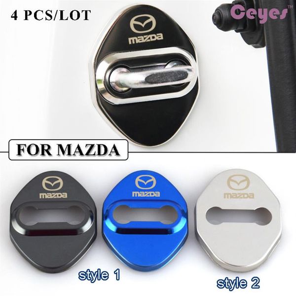 Couvercle de serrure de porte de voiture logo emblèmes badge pour Mazda 3 6 2 cx3 cx5 cx7 323 protecteur de serrure de porte accessoires de style de voiture234S