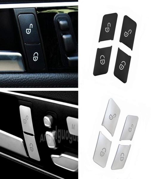 Botones de desbloqueo de la puerta del automóvil Lectins Decoración de la cubierta Pegatinas ajustadas para Mercedes Benz C E Clase W204 W212 Auto Accessiores3847800