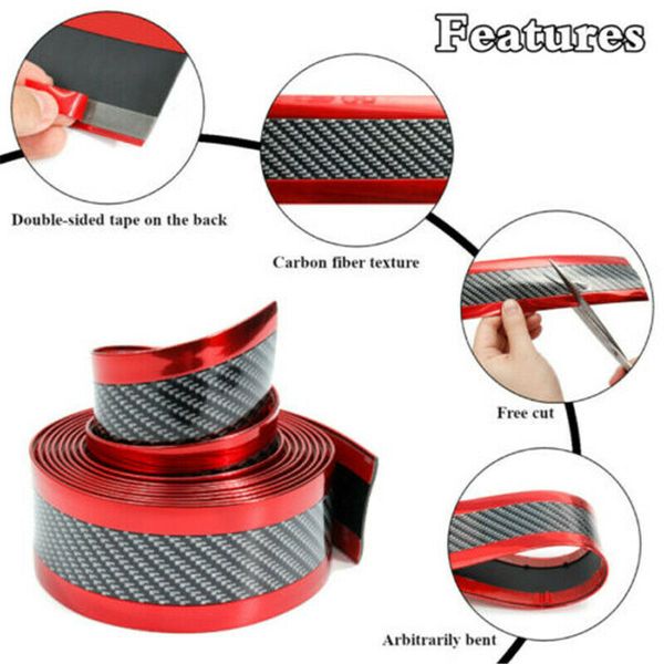 Porte de voiture Pédale de pédale pare-chocs universel portable 1 mètre Style de la voiture DIY Sill Protector Guard durable