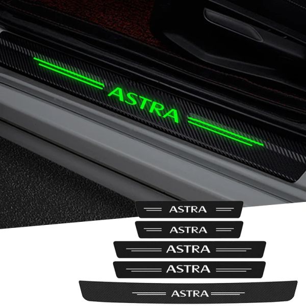 Seuil de porte de voiture Sill Anti Scratch Decals Film Stickers Luminous pour Opel Astra Logo Insignia Mokka Corsa Vectra Crossland x