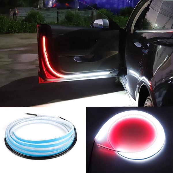 Bandes lumineuses de bienvenue de porte de voiture style stroboscope automatique clignotant atmosphère ambiante lumières sécurité 12V LED lampe d'avertissement d'ouverture