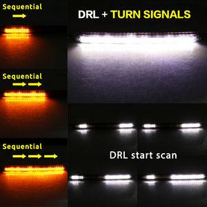 Voiture DRL Daytime Running Light Imperproof Auto phare strip séquentiel LED Signal Signal Light Streater Flow Day Light 2 PCS