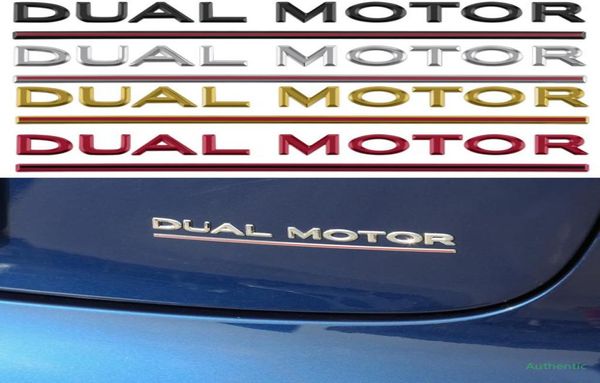Voiture double moteur autocollant ABS 3D pour Tesla Modèle 3 x y S Trunk arrière Tailgate Word Letters Emblem NamePlate Decals Styling 3725179