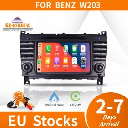 Dvd del coche Android 11 reproductor de DVD del coche para Mercedes Benz W203 W209 W219 Clase A A160 Clase C C180 C200 CLK200 C230 GPS Radio Estéreo