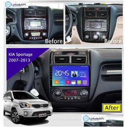 CAR DVD DVD-speler Android 10 Car GPS-navigatie voor KIA Sportage 2007 2008 2009 2010-2013 9 inch Sn hoofdeenheid Mtimedia Systeem Radio D DH4KV