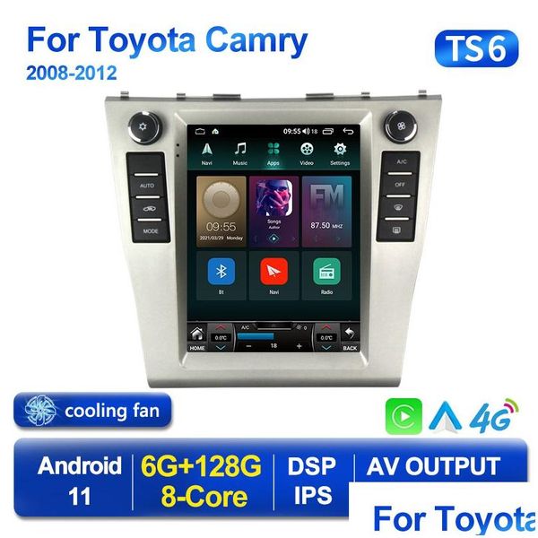 Car DVD DVD Player Android 11 VIDÉO CAR RADIO POUR TESLA STYLE CAMRY 2008 2009 2011 MTIMEDIA GPS CARPLAY STEREO BT DROP Livraison A DHZNC