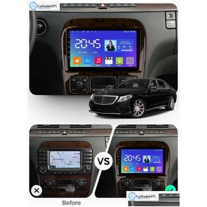 Voiture DVD DVD Player Video Car Android pour Benz S 1999-2007 avec GPS Navigation O WiFi Bluetooth Carplay Support Contrôle de la roue Dro Dhfex