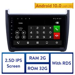 Dvd de voiture GPS HD Android 10.0 IPS Navi Auto Radio pour 2012-2015 VW Volkswagen Polo support Carplay TPMS DVR lecteur multimédia