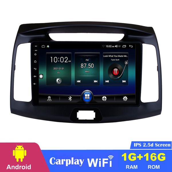 Lecteur de radio multimédia de navigation DVD GPS de voiture pour Hyundai Elantra 2011-2016 avec prise en charge WIFI SWC 9 pouces Android 10 HD écran tactile