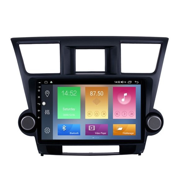 Reproductor de Radio GPS y DVD para coche para Toyota Highlander 2014-2015 con WIFI USB Mirror Link compatible con cámara de visión trasera Android de 10,1 pulgadas