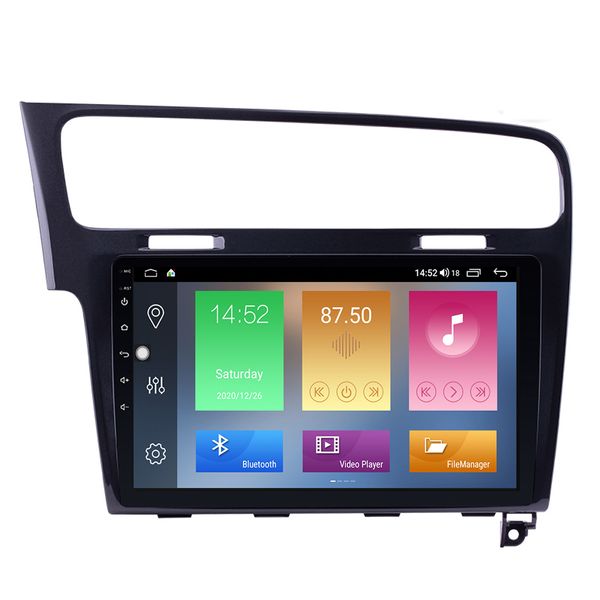 Lecteur radio dvd GPS de voiture pour VW Volkswagen Golf 7 2013-2015 avec prise en charge USB WIFI AUX DVR OBD II Mirror Link 10,1 pouces Android
