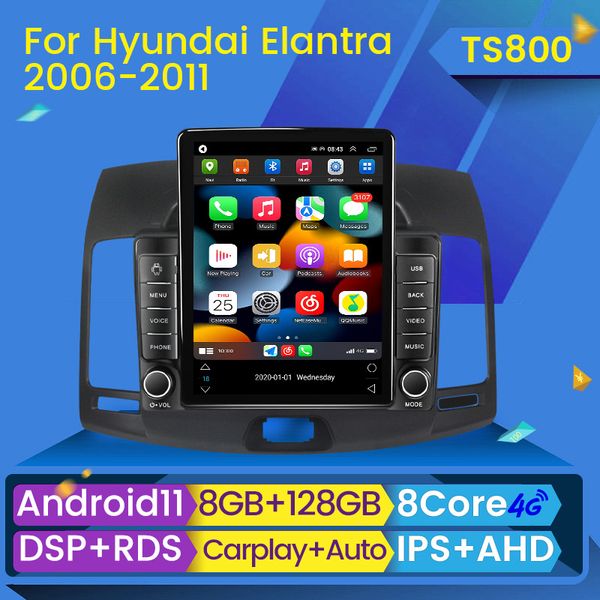 Coche dvd Multimedia reproductor Android Auto Radio estéreo para Hyundai Elantra 4 HD 2006-2012 Carplay 4G navegación GPS DSP 2din Autoradio