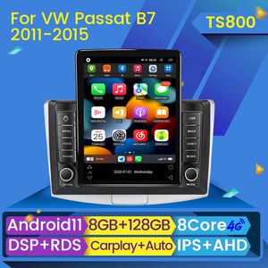 Lecteur multimédia DVD de voiture 2 Din Carplay Android Auto autoradio pour VW Volkswagen Passat B6 B7 CC 2010-2015 Tesla Style GPS 2din BT
