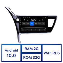 Lecteur multimédia dvd de voiture 2din 10.1 "Radio GPS Android pour Toyota Corolla prise en charge de la conduite à gauche DAB + OBD2 DVR