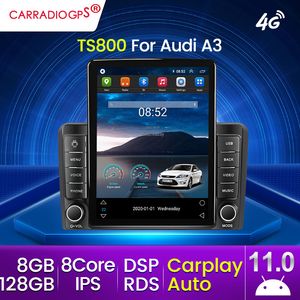 Lecteur multimédia dvd de voiture 9.5 pouces 4G LTE Android 11 Navigation GPS pour Audi A3 2003-2011 RS3 Sportback GPS Radio stéréo 128G