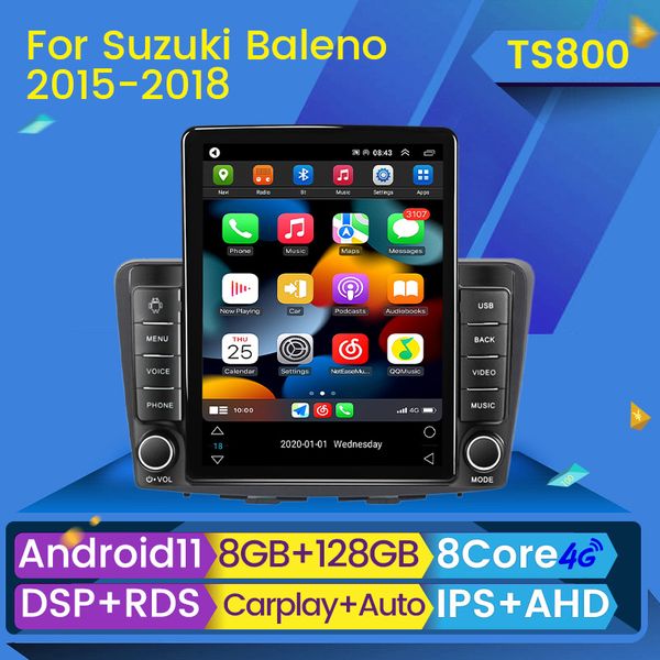 Lecteur vidéo et Radio multimédia dvd de voiture Android 11 pour Suzuki Baleno 2016-2019 Support d'écran GPS caméra Carplay OBD