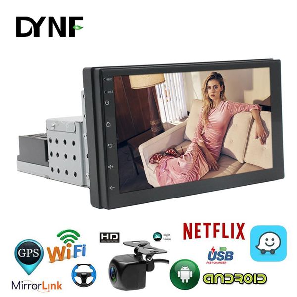 Reproductor de dvd para coche 1Din 7 pulgadas Android Audio Wifi GPS Netflix Waze Map Radio video out Digital Full Touch Screen214S