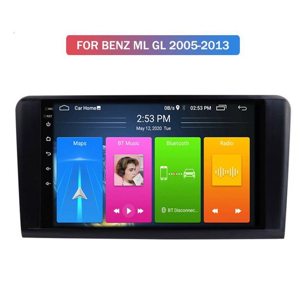 Lecteur DVD de voiture avec écran tactile de 9 pouces, Radio vidéo MP4 automatique avec lien miroir wifi pour BENZ ML GL 2005 – 2013