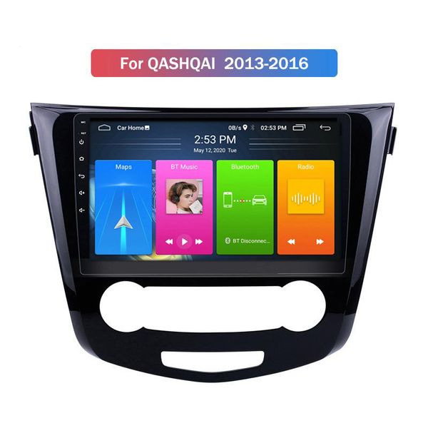 Lecteur dvd de voiture 9 pouces 2 din android support miroir lien intégré Gps stéréo pour nissan QASHQAI 2013-2016